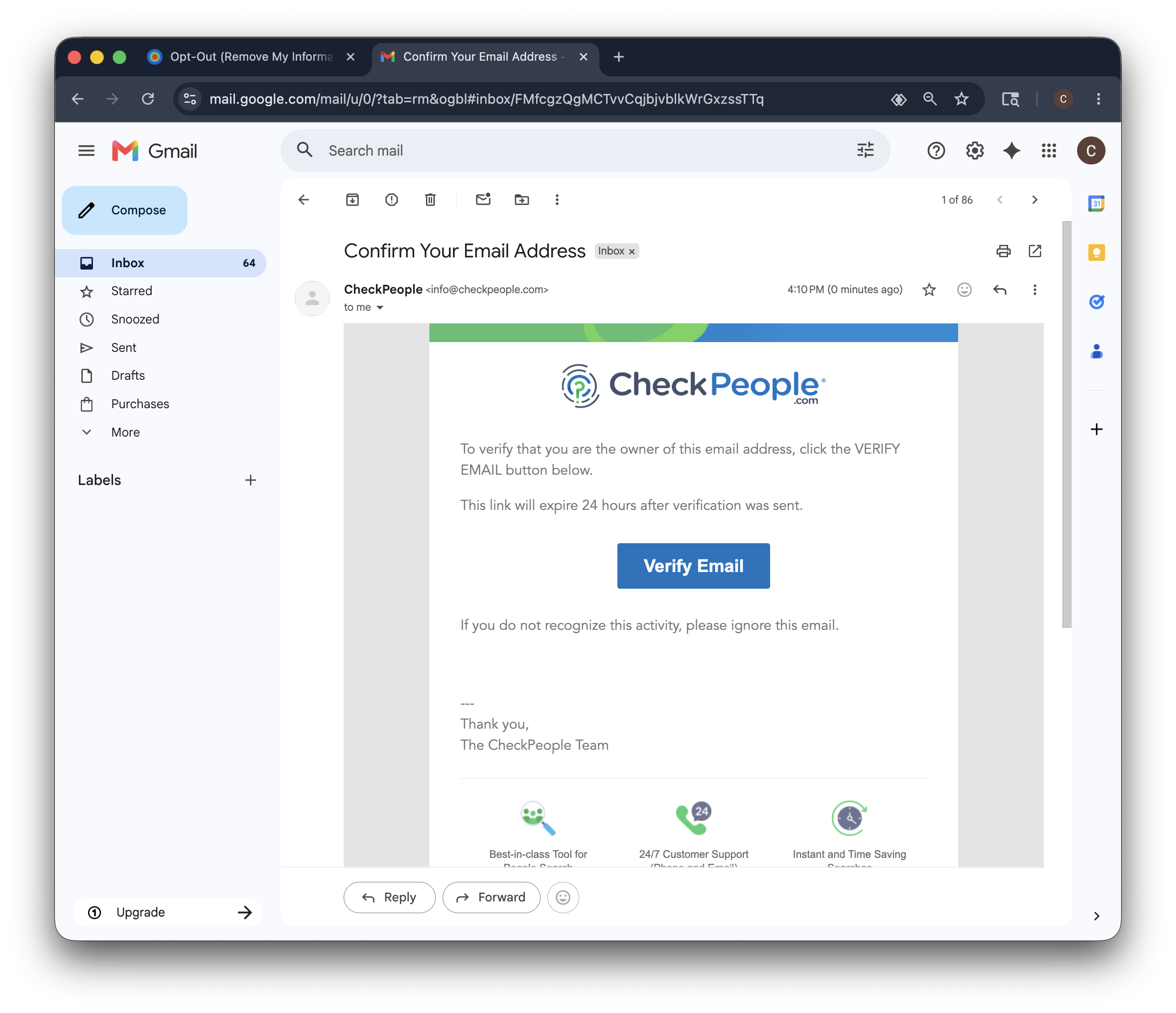 CheckPeople opt-out step2
