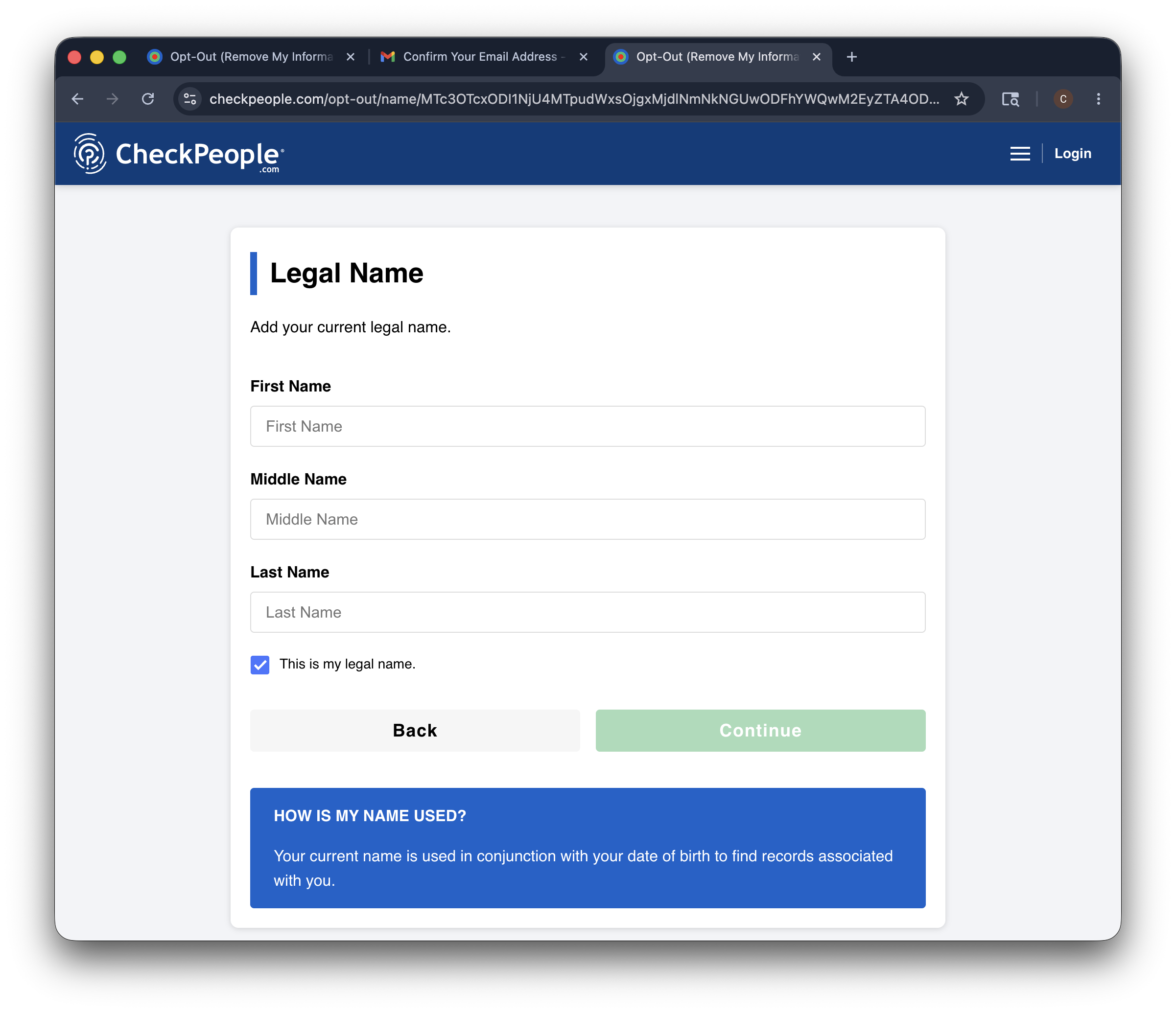 CheckPeople opt-out step3