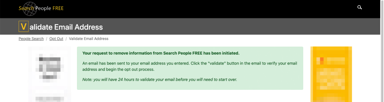 Opt out of search people free step 3