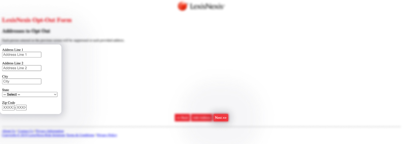 Opt out of LexisNexis step 5