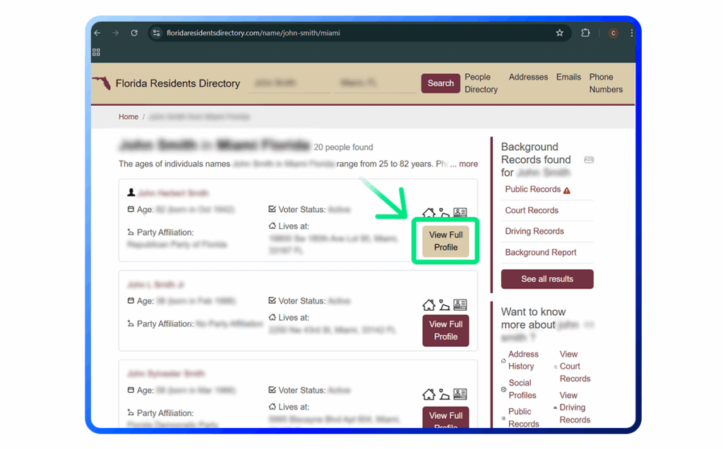 Florida Residents Directory Opt Out step2