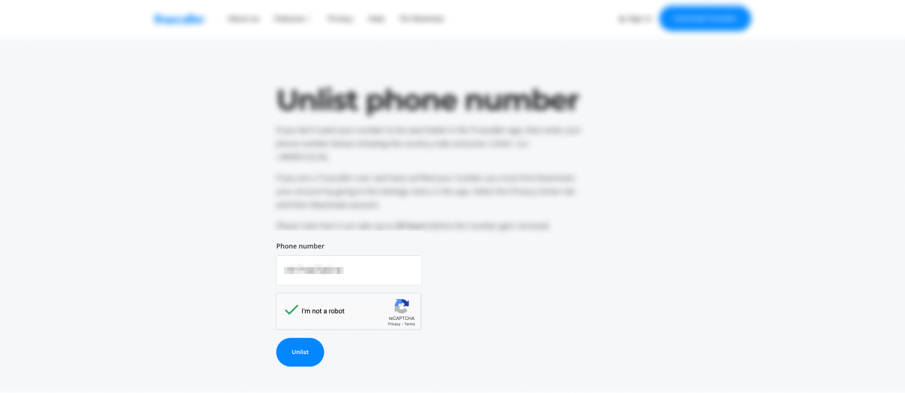 Opt out of Truecaller step 2
