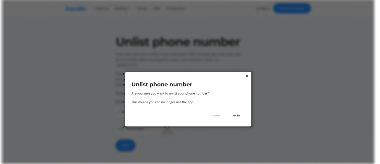 Opt out of Truecaller step 3