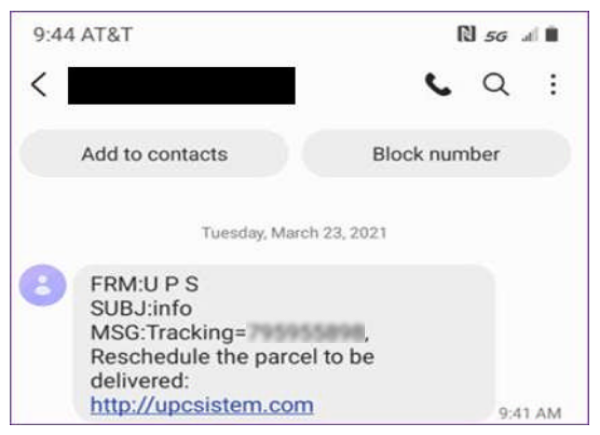 UPS Text Scam image 1