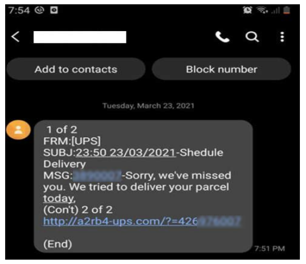 UPS Text Scam image 2