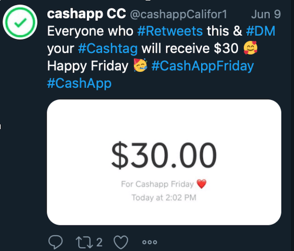 Cash app fridays - sample scam 1