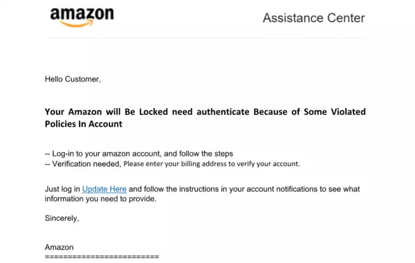 Amazon Scams LockedAccount_1