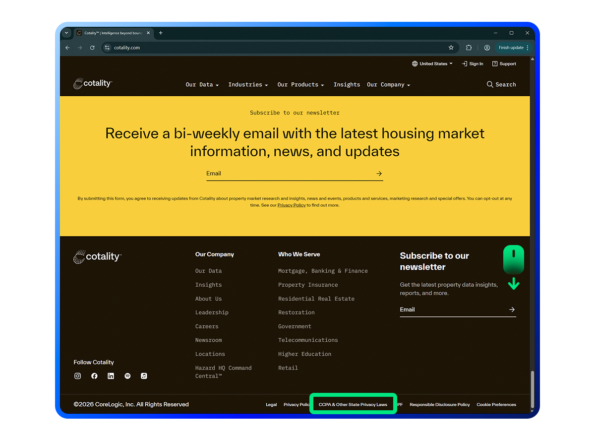 Cotality opt-out step 2