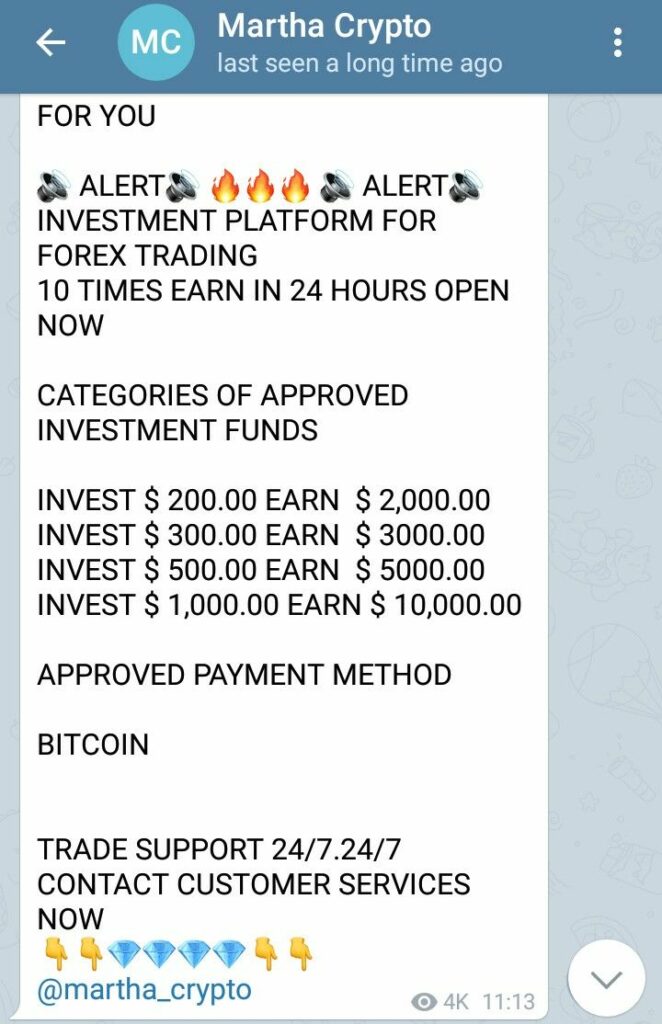 crypto scams on telegram