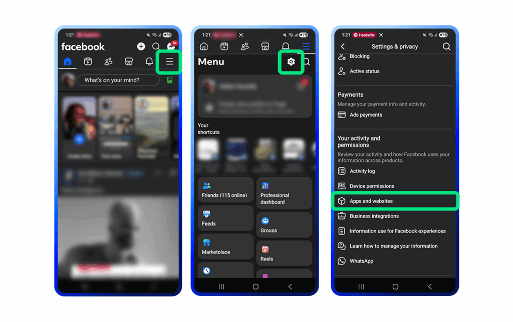 How to find accounts you created with Facebook: