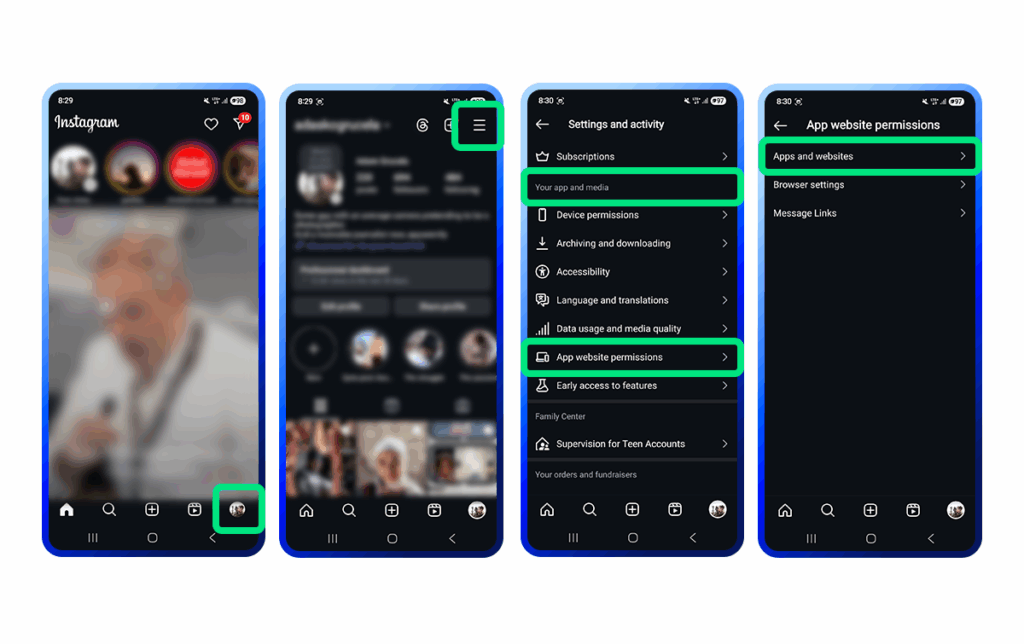 How to find social sign-ins on Instagram