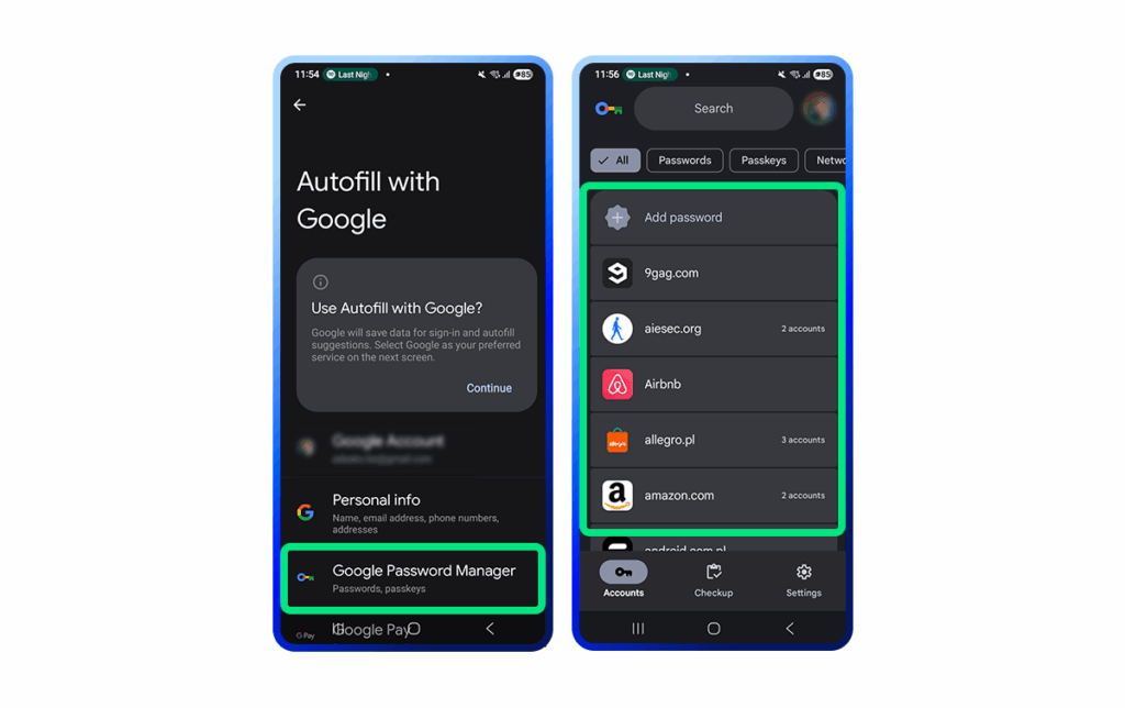 how to access passwords on an Android phone step2