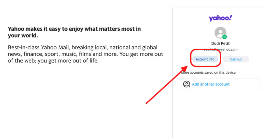 Yahoo tài khoản info
