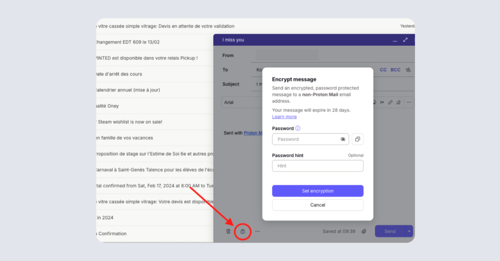 Protonmail Review: password protected Proton Mail