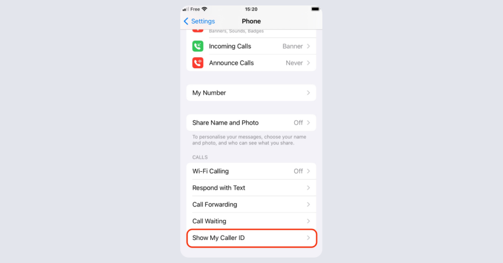 How to block “No Caller ID” on an iPhone: callerID iPhone1