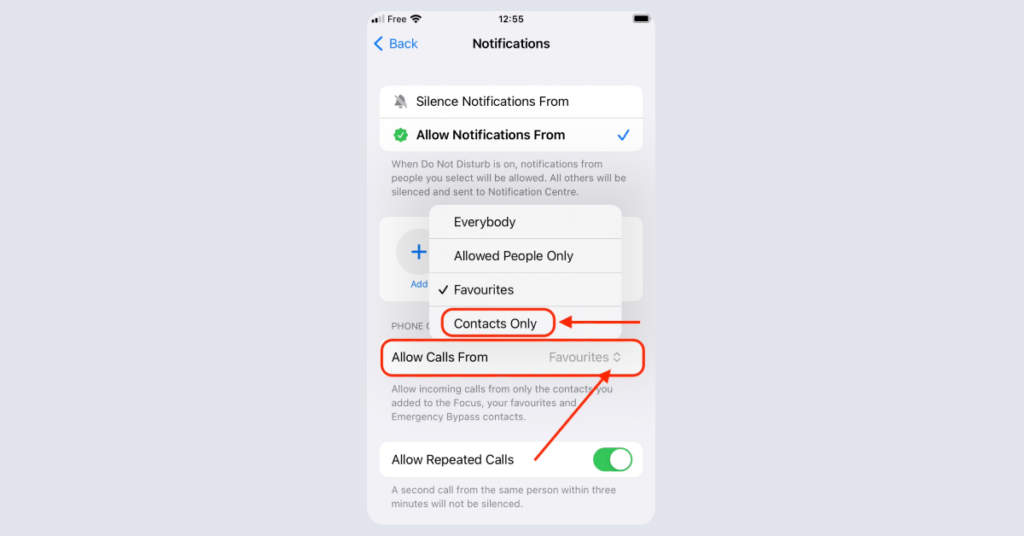 How to block “No Caller ID” on an iPhone: iPhone focus4