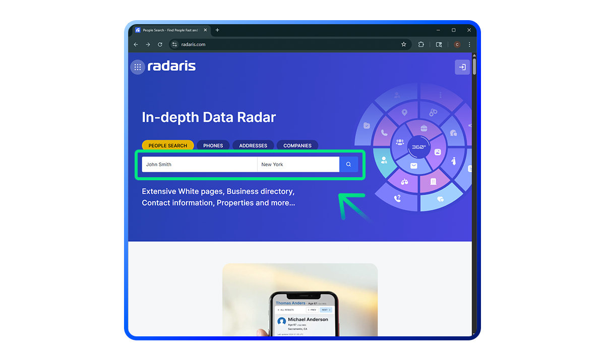 Radaris Opt Out Guide Step 1