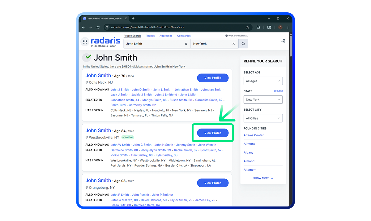 Radaris Opt Out Guide Step 2