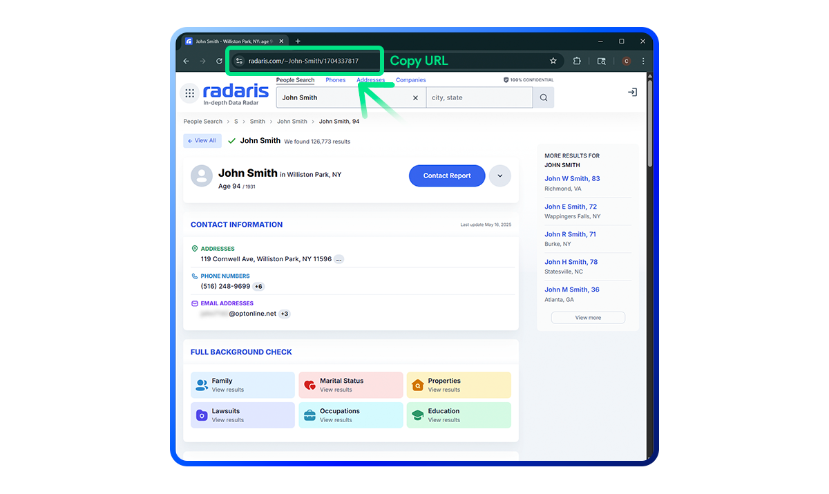 Radaris Opt Out Guide Step 3