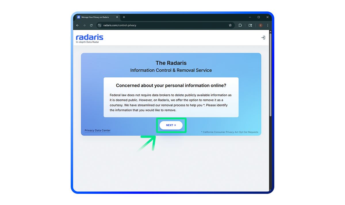 Radaris Opt Out Guide Step 5