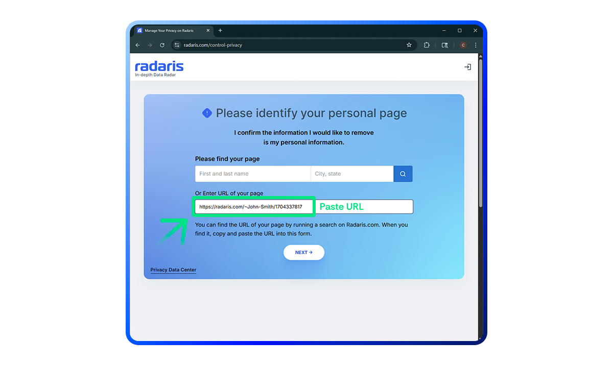 Radaris Opt Out Guide Step 6
