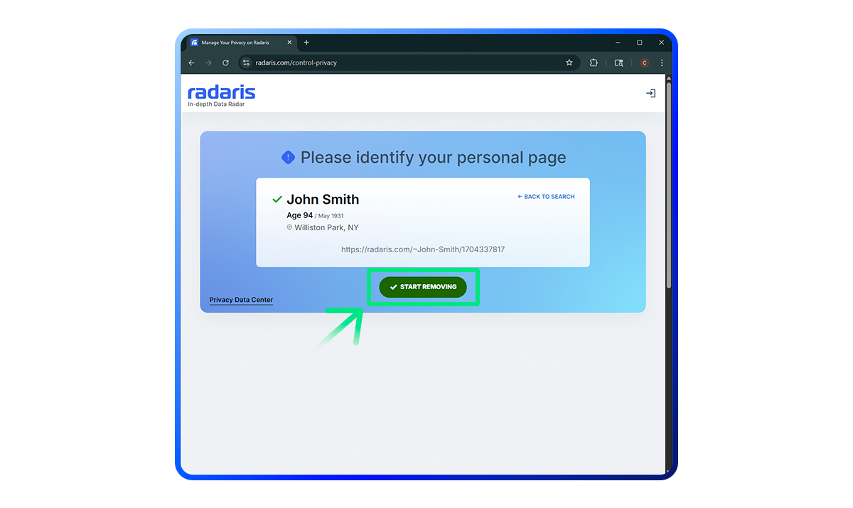 Radaris Opt Out Guide Step 7