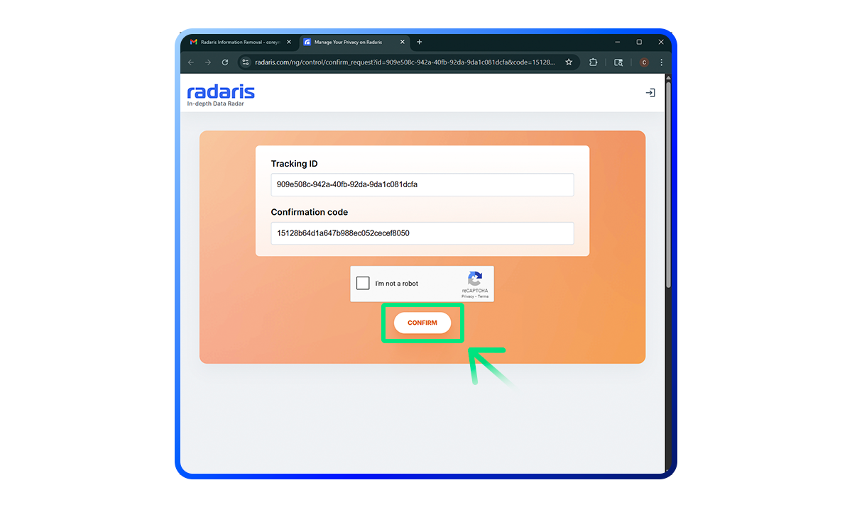 Radaris Opt Out Guide Step 9