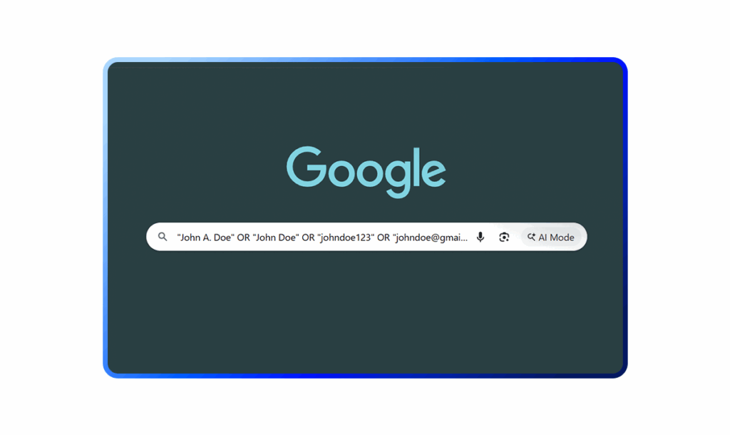 finding your personal data in Google with boolean operators: OR operator