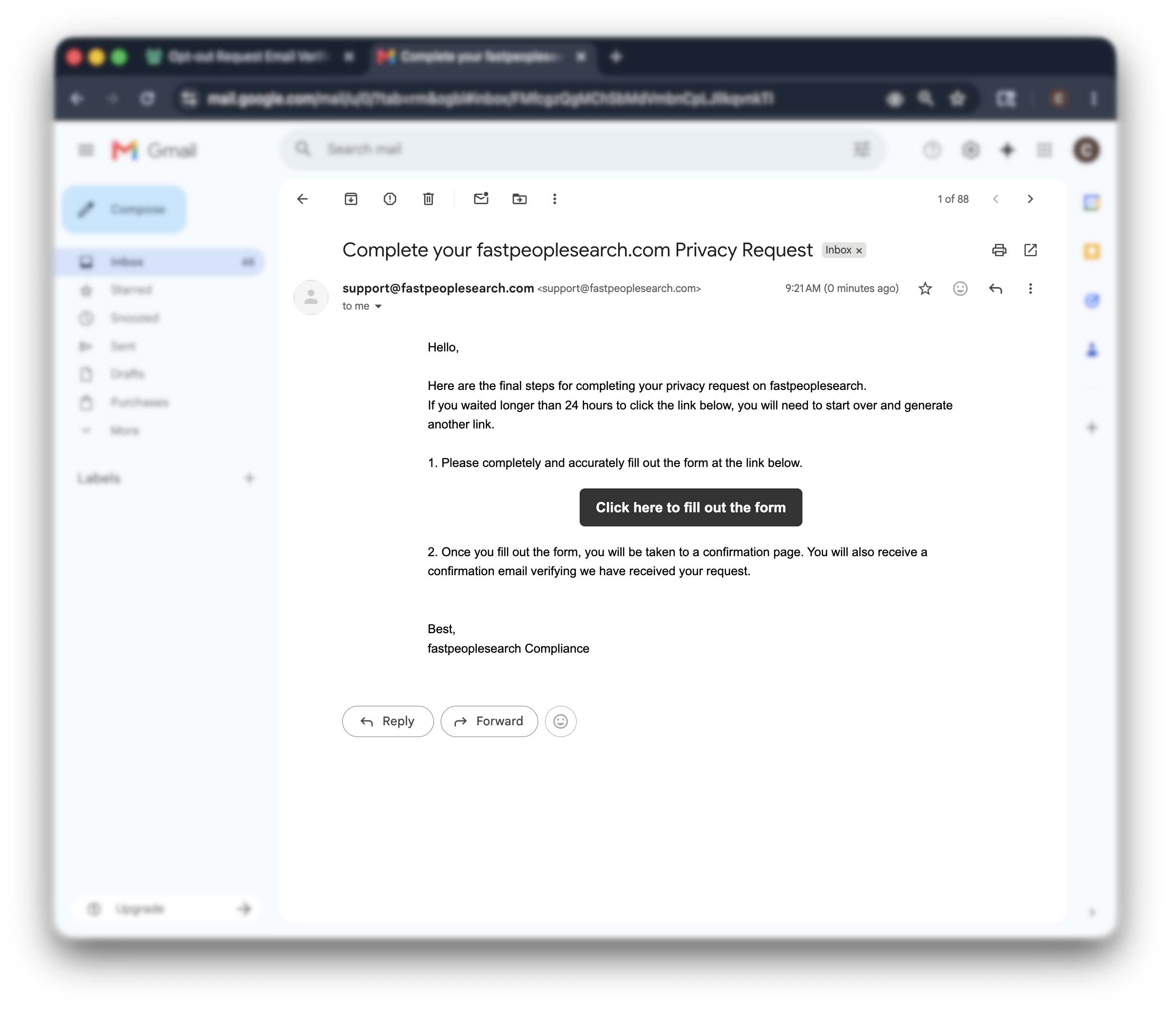 Fast People Search opt-out step 3